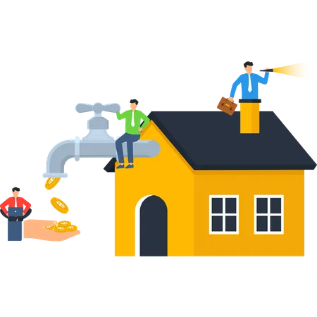 Business people working on financial investment  Illustration
