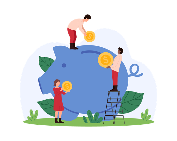 Business people working on financial investment  Illustration