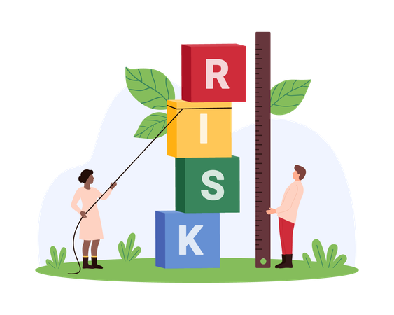 Business people working on Financial risk measurement  Illustration