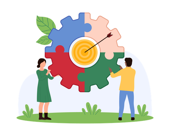 Business people working on goal achievement  Illustration