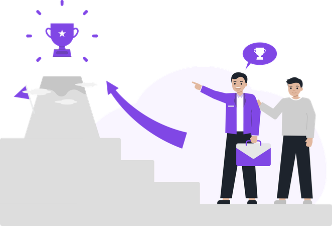 Business people working on goal achievement  Illustration