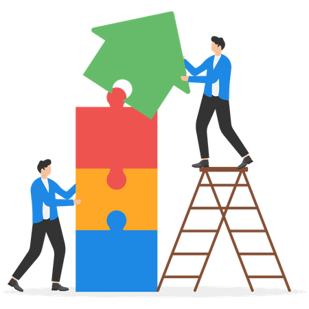 Business people working on business growth  Illustration