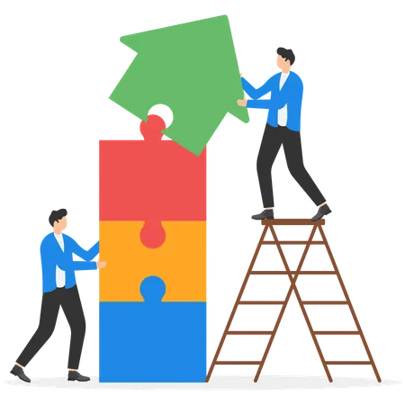 Business people working on business growth  Illustration