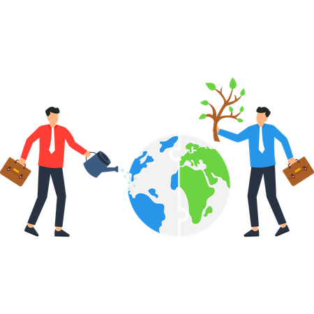 Business people working on business growth  Illustration