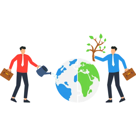 Business people working on business growth  Illustration