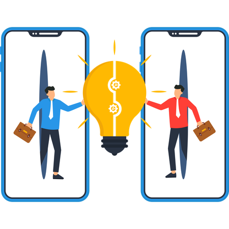 Business people working on idea collaboration  Illustration