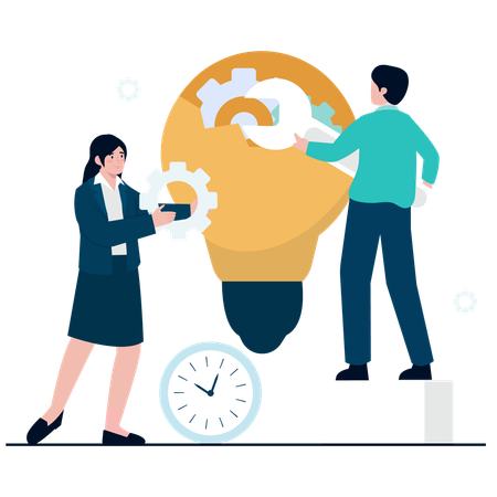 Business people working on idea Development Process  Illustration