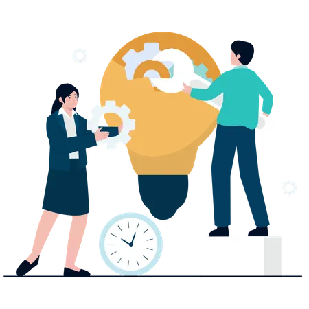 Business people working on idea Development Process  Illustration