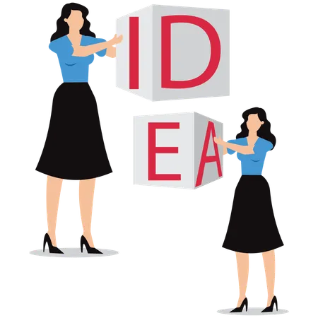 Business people working on business idea  Illustration