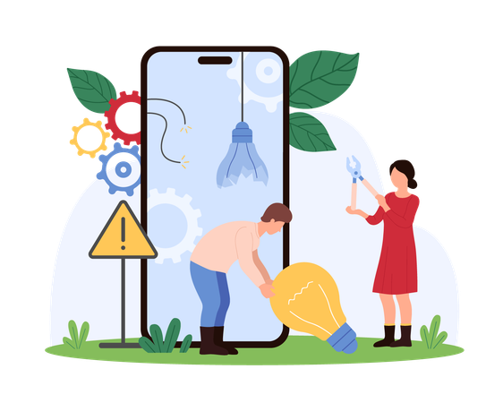Business people working on idea innovation  Illustration