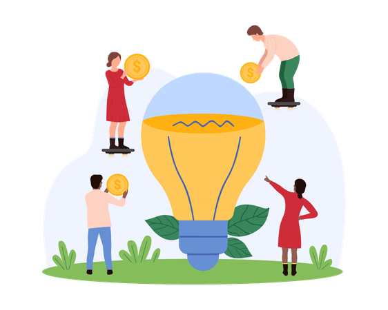 Business people working on idea investment  Illustration