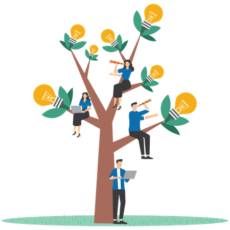 Business people working on innovation idea  Illustration