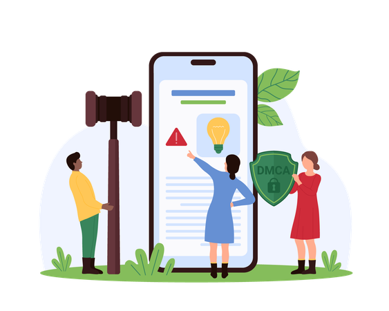 Business people working on intellectual property  Illustration