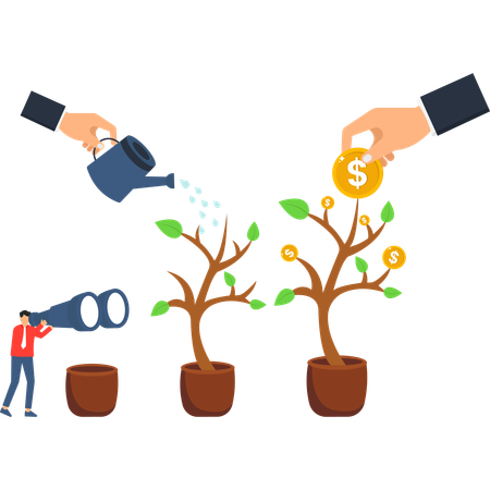 Business people working on investment growth  Illustration