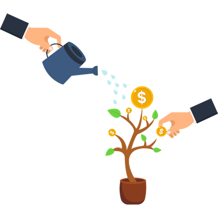 Business people working on investment growth  Illustration