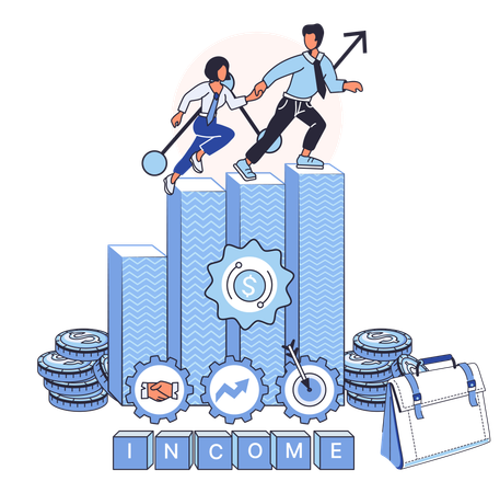 Business people working on investment portfolio  Illustration