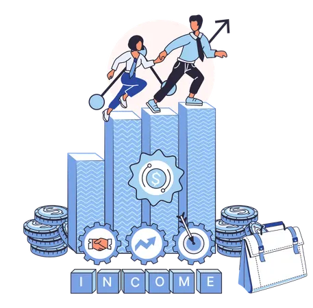 Business people working on investment portfolio  Illustration