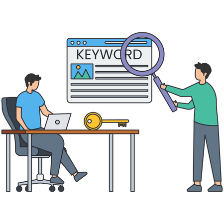 Business people working on keywording  Illustration