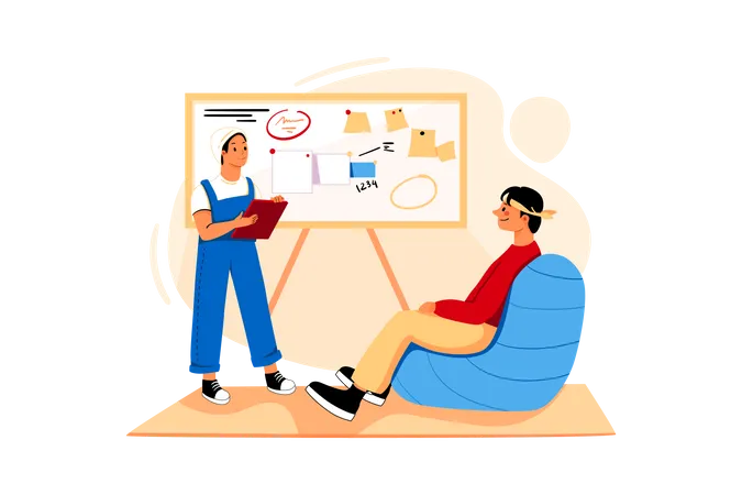 Business People working on managing marketing tasks  Illustration