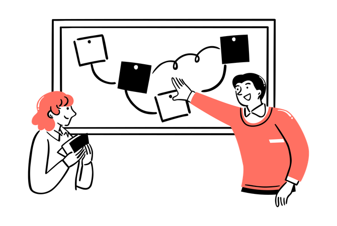 Business people working on marketing campaign  Illustration