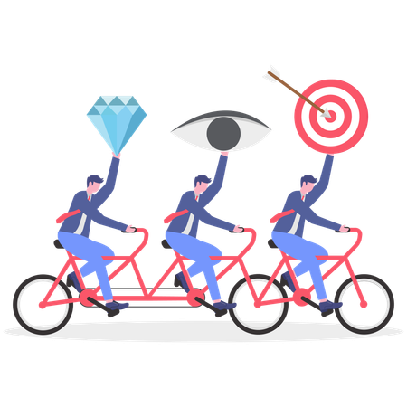 Business people working on business mission  Illustration