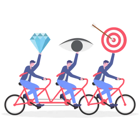 Business people working on business mission  Illustration