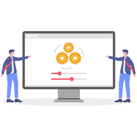 Business people working on business optimisation  Illustration