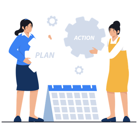 Business people working on plan and action strategy  Illustration
