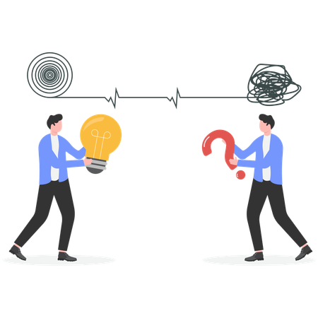 Business people working on problem solving  Illustration