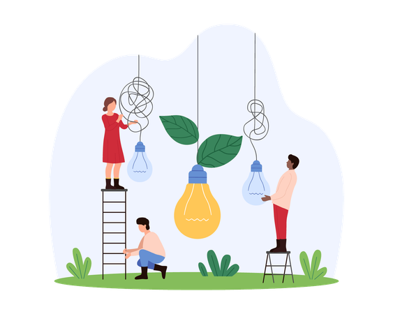 Business people working on problem solving  Illustration