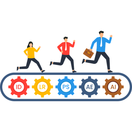 Business people working on Business Process Automation  Illustration