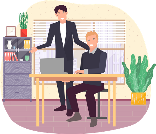 Business people working on project  Illustration