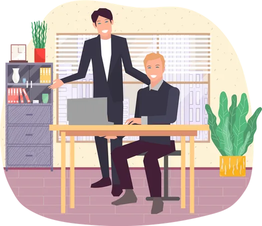 Business people working on project  Illustration