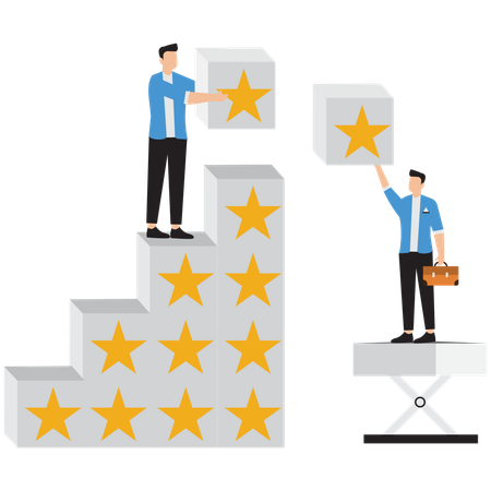 Business people working on business rating  Illustration