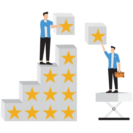 Business people working on business rating  Illustration