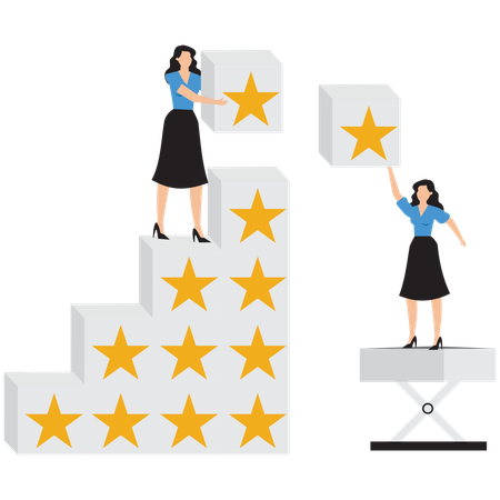 Business people working on business rating  Illustration