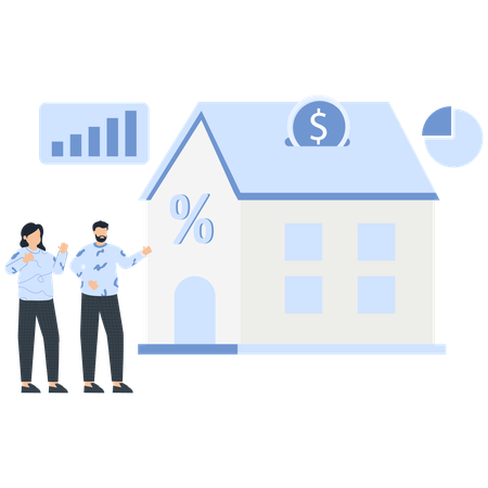 Business people working on real estate investment  Illustration