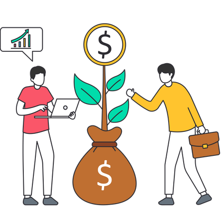 Business people working on revenue growth  Illustration