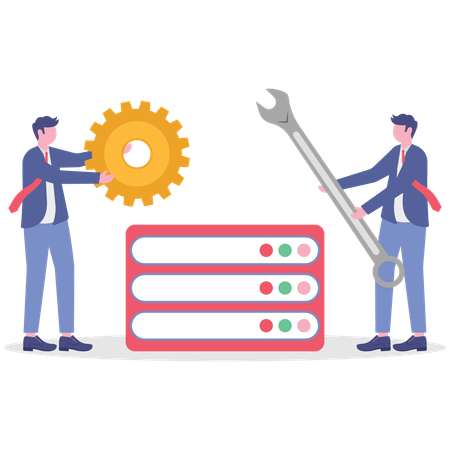 Business people working on server setting  Illustration
