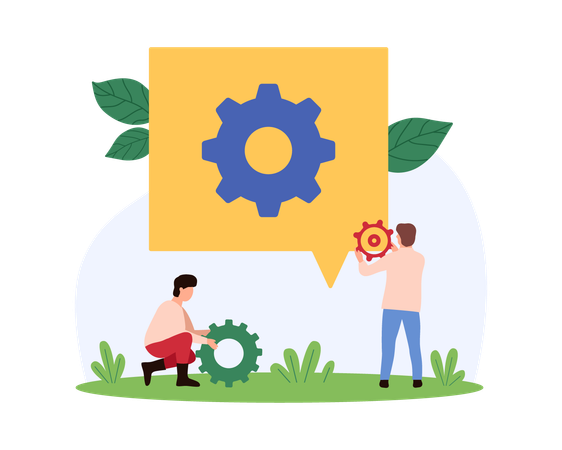 Business people working on setting optimisation  Illustration