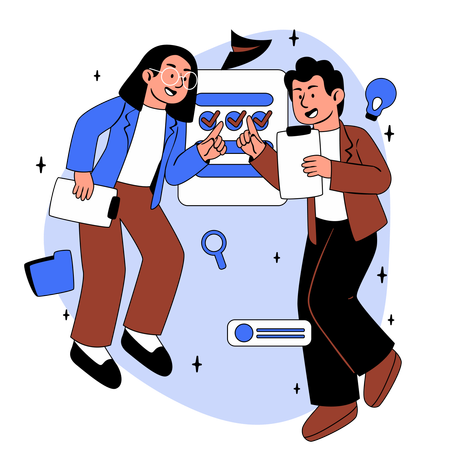 Business people working on Shared Vision  Illustration