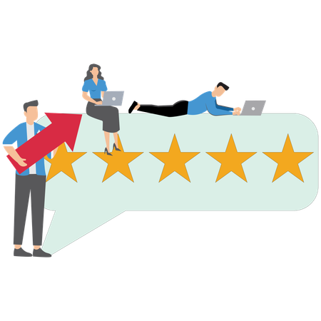 Business people working on star rating  Illustration