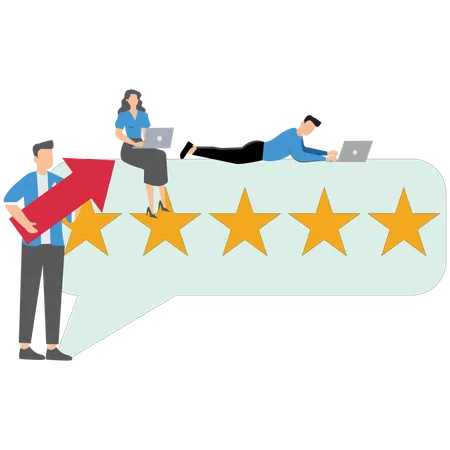 Business people working on star rating  Illustration