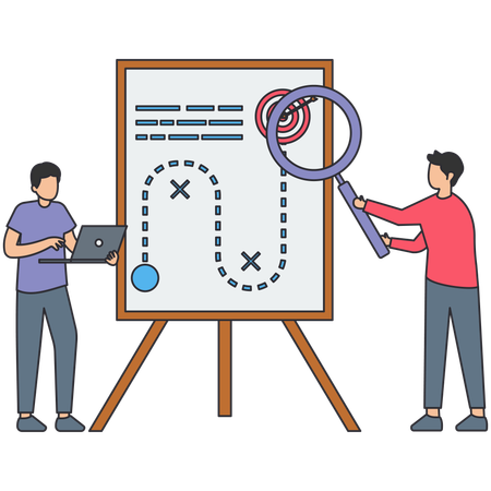 Business people working on business strategy  Illustration
