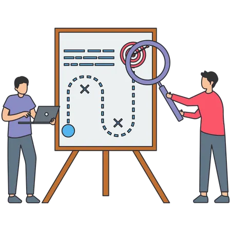 Business people working on business strategy  Illustration
