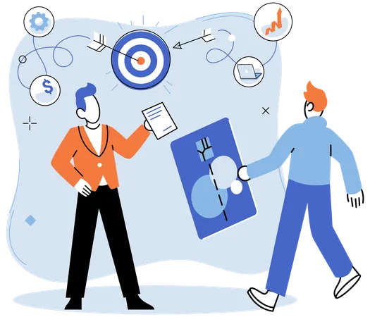 Business people working on strategy  Illustration