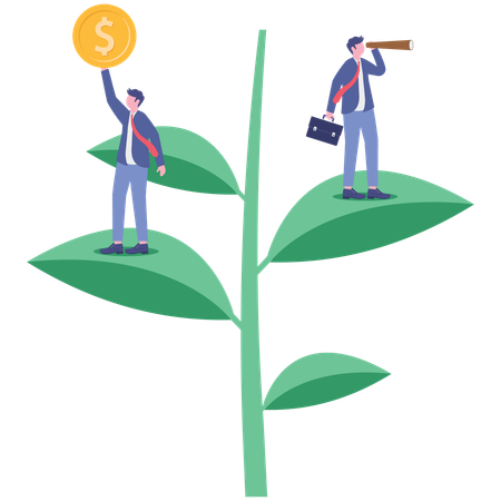 Business people working on sustainable development  Illustration