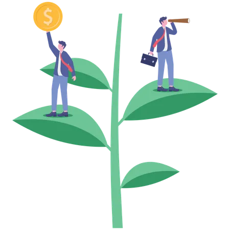Business people working on sustainable development  Illustration