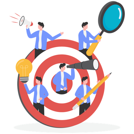 Business people working on business target  Illustration