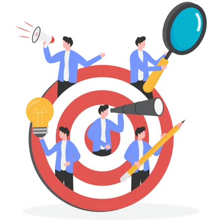 Business people working on business target  Illustration